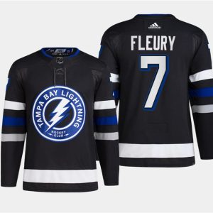 Tampa Bay Lightning #7 Haydn Fleury Black Alternate Premier Breakaway Stitched Jersey