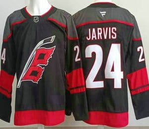 Carolina Hurricanes #24 Seth Jarvis Black Authentic Jersey