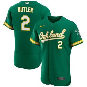 Oakland Athletics #2 Lawrence Butler Green Flex Base Stitched Jersey