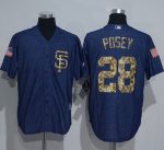 Giants #28 Buster Posey Denim Blue Salute To Service Stitched Jerseys