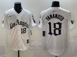 Los Angeles Dodgers #18 Yoshinobu Yamamoto White Mexico 2025 LA Gothic Style With Fernando Patch Vapor Premier Limited Stitched Jersey