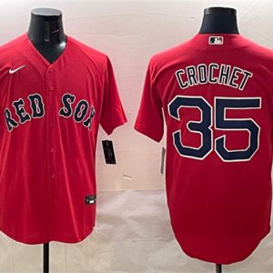 Boston Red Sox #35 Garrett Crochet Red Cool Base Stitched Jersey