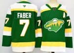 Minnesota Wild #7 Brock Faber Green 2024-25 Alternate With A Patch Stitched Jersey