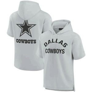 Dallas Cowboys Gray Super Soft Fleece Short Sleeve Hoodie