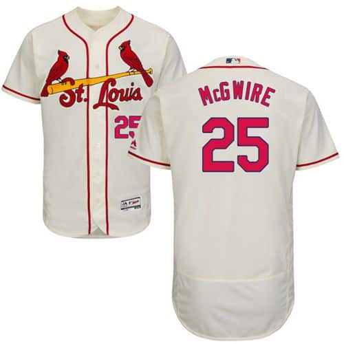 Cardinals #25 Mark McGwire Cream Flexbase Authentic Collection Stitched Jersey