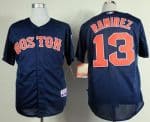 Red Sox #13 Hanley Ramirez Dark Blue Cool Base Stitched Jersey
