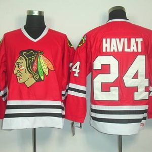 Blackhawks #24 Martin Havlat Red CCM Throwback Stitched Jersey
