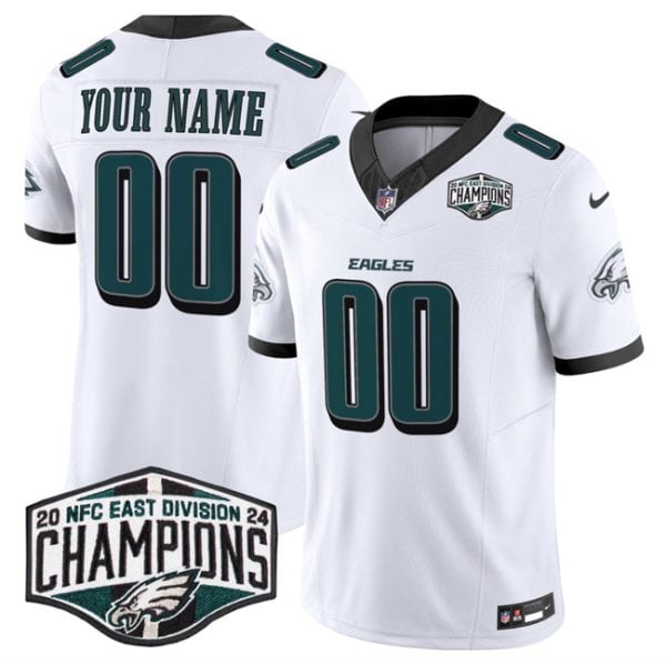 Philadelphia Eagles Custom White 2024 New NFC East Champions F.U.S.E. Vapor Untouchable Limited Stitched Jersey