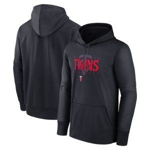 Minnesota Twins Navy Pregame Performance Pullover Hoodie