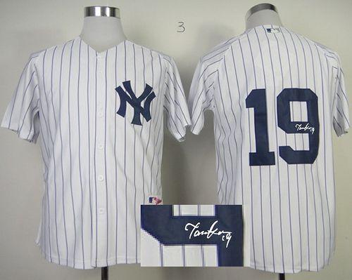 Yankees #19 Masahiro Tanaka White Autographed Stitched Jersey