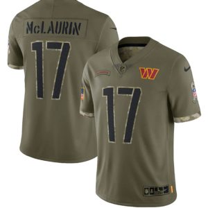 Washington Commanders #17 Terry McLaurin 2022 Olive Salute To Service Limited Stitched Jersey