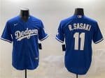 Los Angeles Dodgers #11 Roki Sasaki Royal Cool Base Stitched Jersey