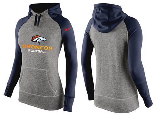 Nike Denver Broncos Performance Hoodie Grey Dark Blue