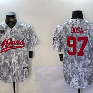 San Francisco 49ers #97 Nick Bosa 2024 Arctic Camo Salute To Service Stitched Jersey