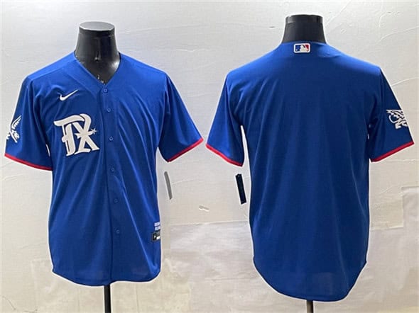 Texas Rangers Blank Royal City Connect Stitched Jersey