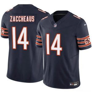 Chicago Bears #14 Olamide Zaccheaus Navy 2025 F.U.S.E. Vapor Stitched Jersey