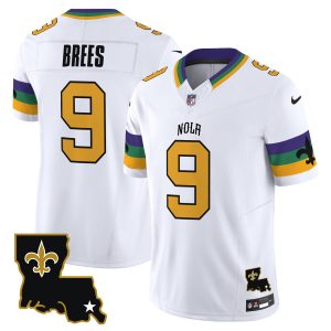 New Orleans Saints #9 Drew Brees White 2024 F.U.S.E. Vapor Limited Stitched Jersey