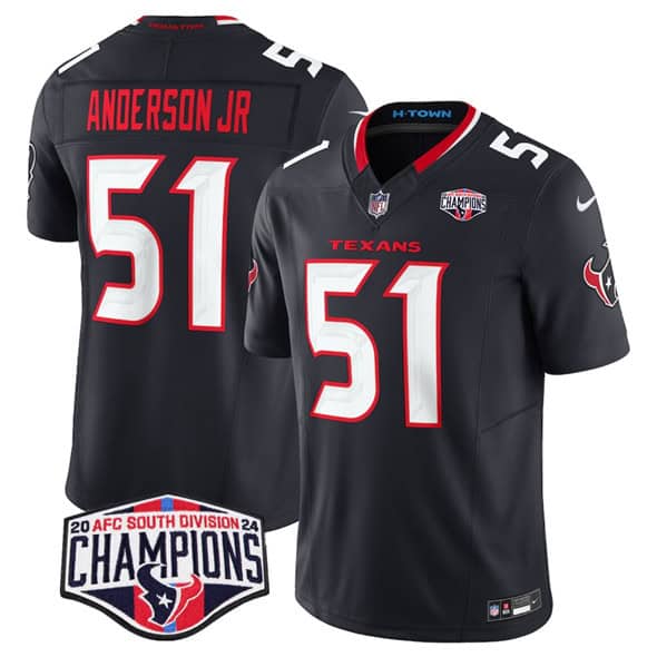 Houston Texans #51 Will Anderson Jr. Navy F.U.S.E. 2024 AFC South Division Champions Vapor Limited Stitched Jersey