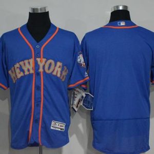 Mets Blank Blue(Grey NO.) Flexbase Authentic Collection Stitched Jersey