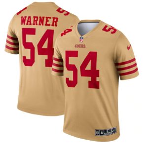 San Francisco 49ers #54 Fred Warner 2022 New Gold Inverted Legend Stitched Football Jersey