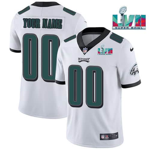 Philadelphia Eagles Active Player Custom White Super Bowl LVII Patch Vapor Untouchable Limited Stitched Football Jersey