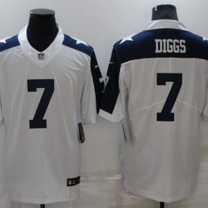 Dallas Cowboys #7 Trevon Diggs White Navy Vapor Limited Stitched Jersey