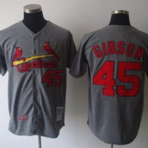 Mitchell And Ness 1967 Cardinals #45 Bob Gibson Grey Stitched Throwback Jersey