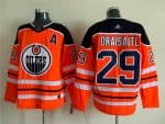 Edmonton Oilers #29 Leon Draisaitl Orange Stitched Jersey