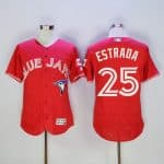 Blue Jays #25 Marco Estrada Red Flexbase Authentic Collection Canada Day Stitched Jersey