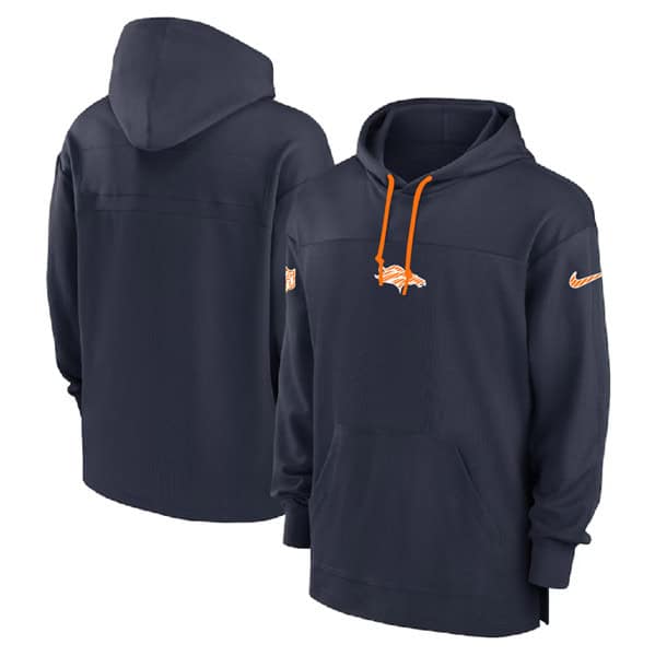 Denver Broncos Navy Performance Pullover Hoodie
