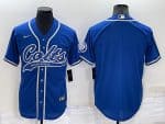 Indianapolis Colts Blank Royal Cool Base Stitched Baseball Jersey