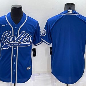 Indianapolis Colts Blank Royal Cool Base Stitched Baseball Jersey