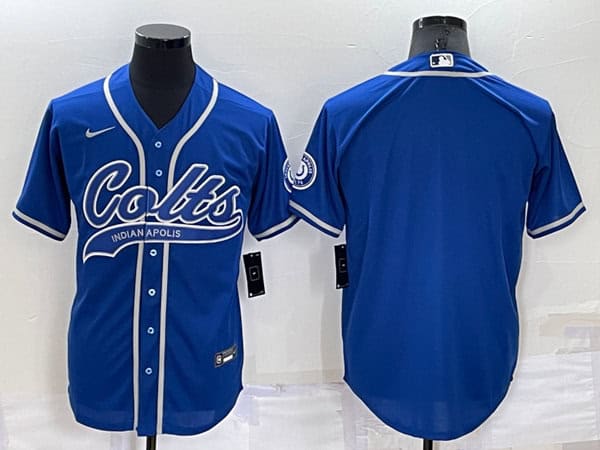 Indianapolis Colts Blank Royal Cool Base Stitched Baseball Jersey