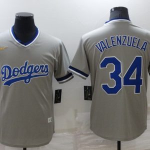 Los Angeles Dodgers #34 Toro Valenzuela Grey Stitched Baseball Jersey