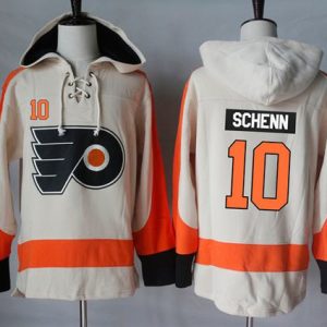 Flyers #10 Brayden Schenn Cream Sawyer Hooded Sweatshirt Stitched Jersey