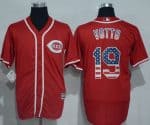 Reds #19 Joey Votto Red USA Flag Fashion Stitched Jersey