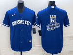 Kansas City Royals Royal Team Big Logo Cool Base Stitched Jersey