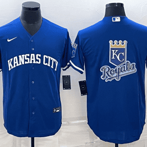 Kansas City Royals Royal Team Big Logo Cool Base Stitched Jersey