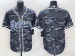 Los Angeles Dodgers Blank Gray Camo Cool Base With Patch Stitched Jersey