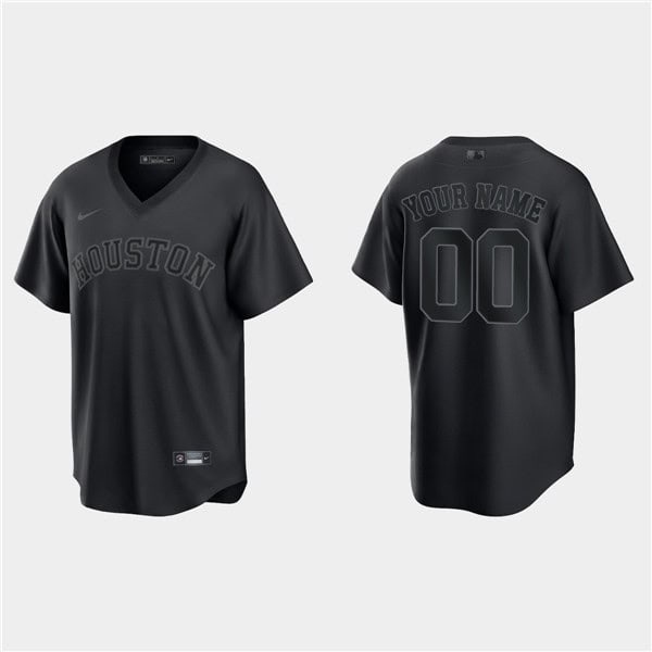 Houston Astros Active Player Custom Black Pitch Black Fashion Replica Stitched Jersey