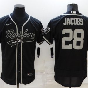 Las Vegas Raiders #28 Josh Jacobs Black Flex Base Stitched Jersey
