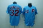 Mitchell And Ness Phillies #32 Steve Carlton Stitched Blue Throwback Jersey