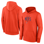 New York Mets Orange Pregame Performance Pullover Hoodie