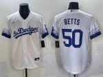 Los Angeles Dodgers #50 Mookie Betts White City Connect Cool Base Stitched Jersey