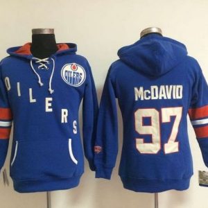 Edmonton Oilers #97 Connor McDavid Light Blue Old Time Heidi NHL Hoodie