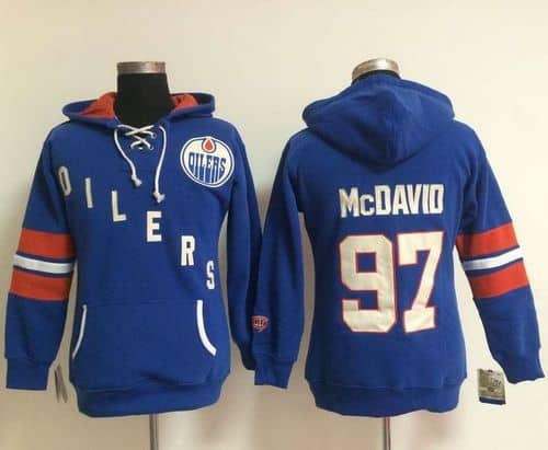 Edmonton Oilers #97 Connor McDavid Light Blue Old Time Heidi NHL Hoodie