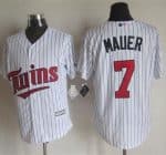 Twins #7 Joe Mauer White New Cool Base Stitched Jersey