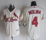 Cardinals #4 Yadier Molina Cream New Cool Base Stitched Jersey