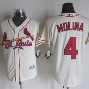 Cardinals #4 Yadier Molina Cream New Cool Base Stitched Jersey