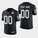 Raiders Customized Black 60th Anniversary Vapor Limited Stitched 100th Season Jersey.